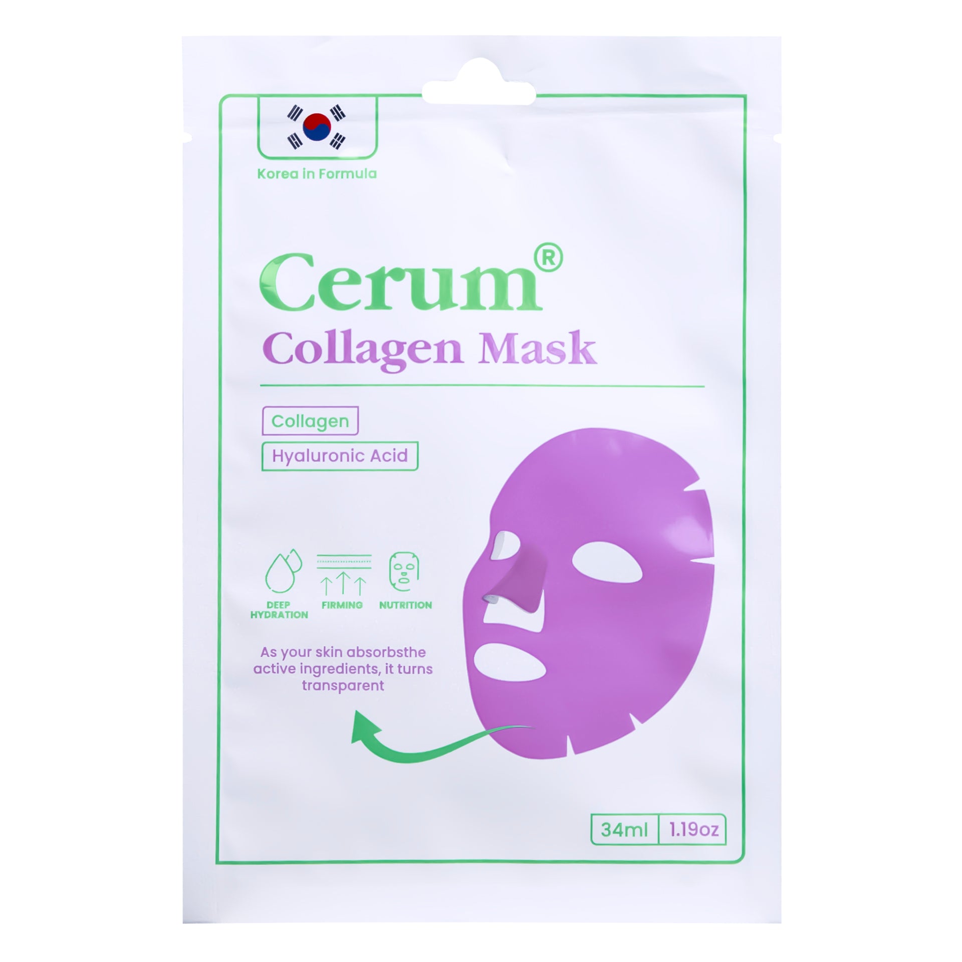 Yüzde Eriyen Kolajen Maskesi | Kolajen - Hyaluronik Asit - Probiyotik | Canlandırıcı | 5 ADET