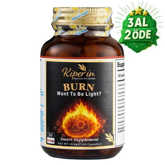 Kiperin Burn | L-Karnitin, Yeşil Çay, Guarana, Zencefil, Garsiniya, Kafein.. | 60 Kapsül