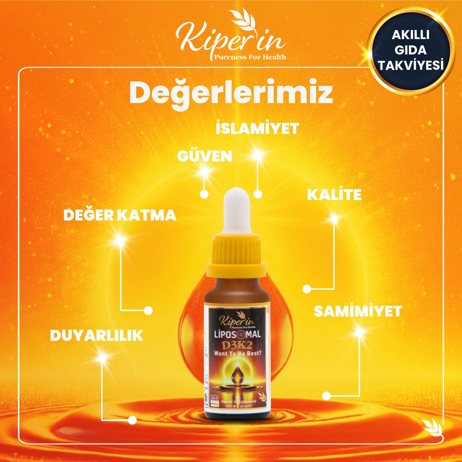 Lipozomal D3 K2 Vitaminleri (MK4 ve MK7) & Çok Yüksek Biyoaktif (365 Günlük) | Akıllı Gıda Takviyesi