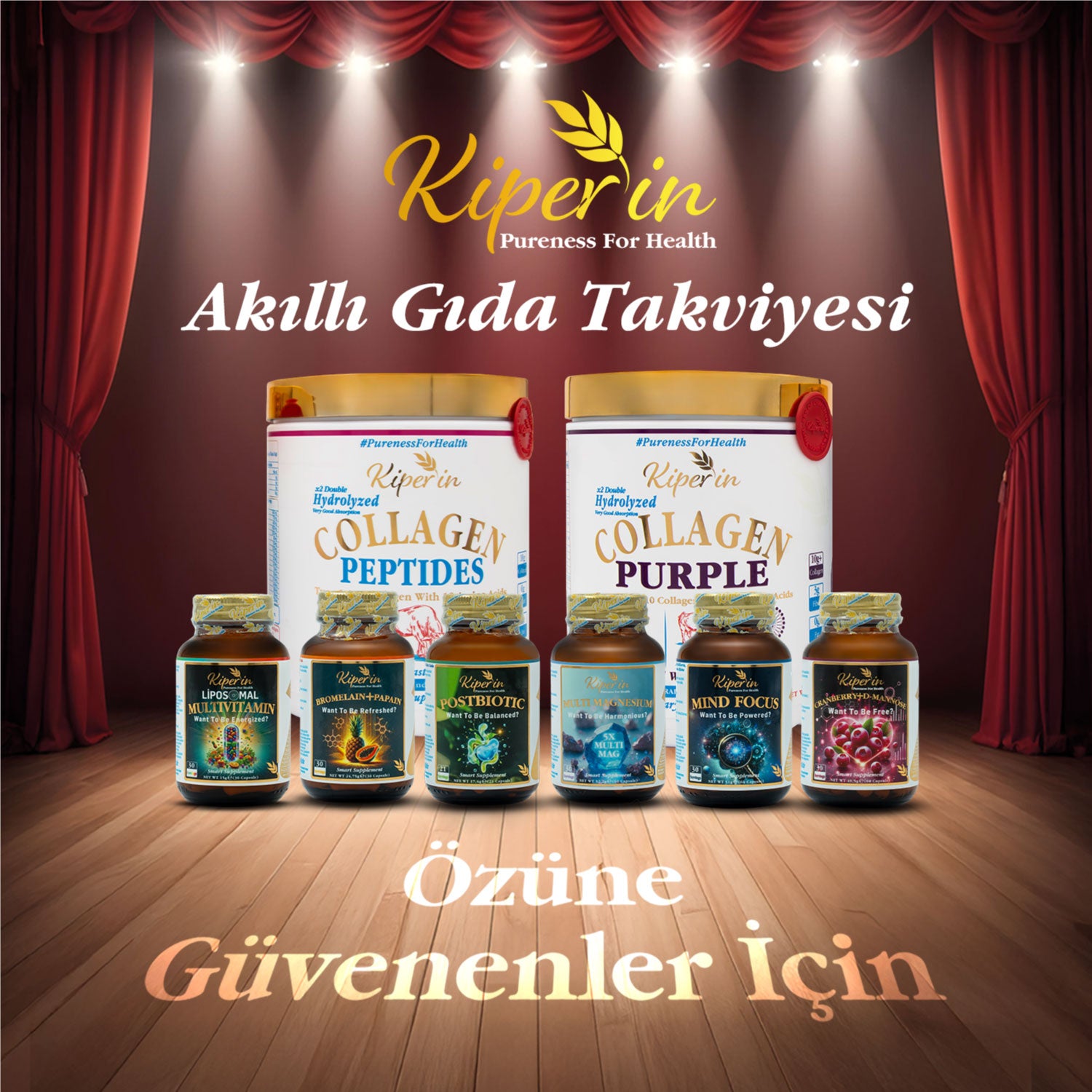 Kiperin 5x Çoklu Magnezyum (Taurat, Bisglisinat, Malat, Sitrat, L-Treonat) 60 Kapsül | Akıllı Gıda Takviyesi