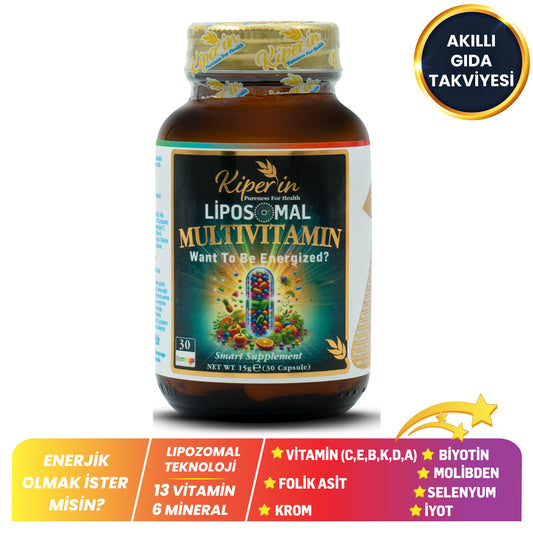 Kiperin Lipozomal Multivitamin 13 Vitamin & 6 Mineral Cilt - Saç - Tırnak & Enerji | Akıllı Gıda Takviyesi