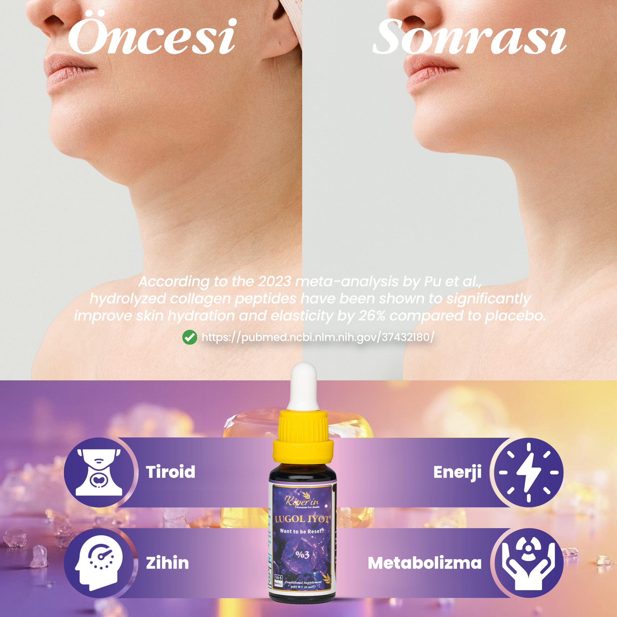 Kiperin Lugol İyot | %3 İyot & %6 Potasyum İyodür | Kaliteli İçerik | Pureness For Health İlkesi | 365 Damla