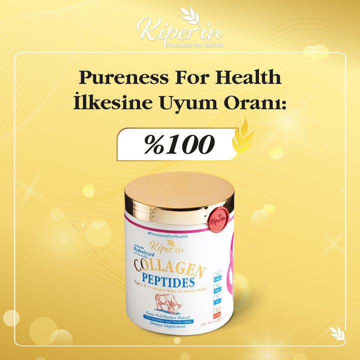 Kiperin Collagen Classic (500gr) %100 Saf ve Doğal Yüksek Biyoaktif Çift Hidrolize Kolajen Peptitleri içeren Takviye Edici Gıda