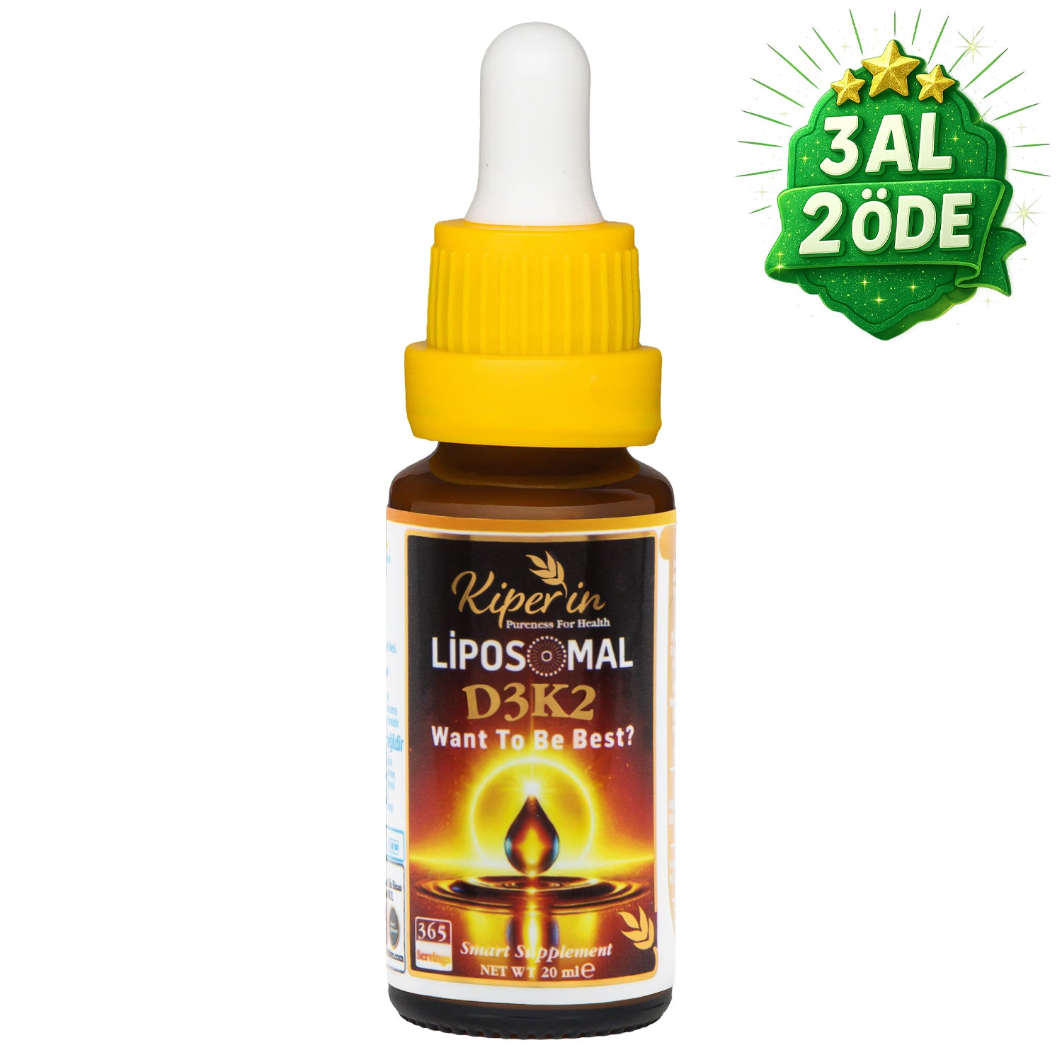 Kiperin Lipozomal D3 K2 Vitaminleri (MK4 ve MK7) & Çok Yüksek Biyoaktif (365 Günlük)