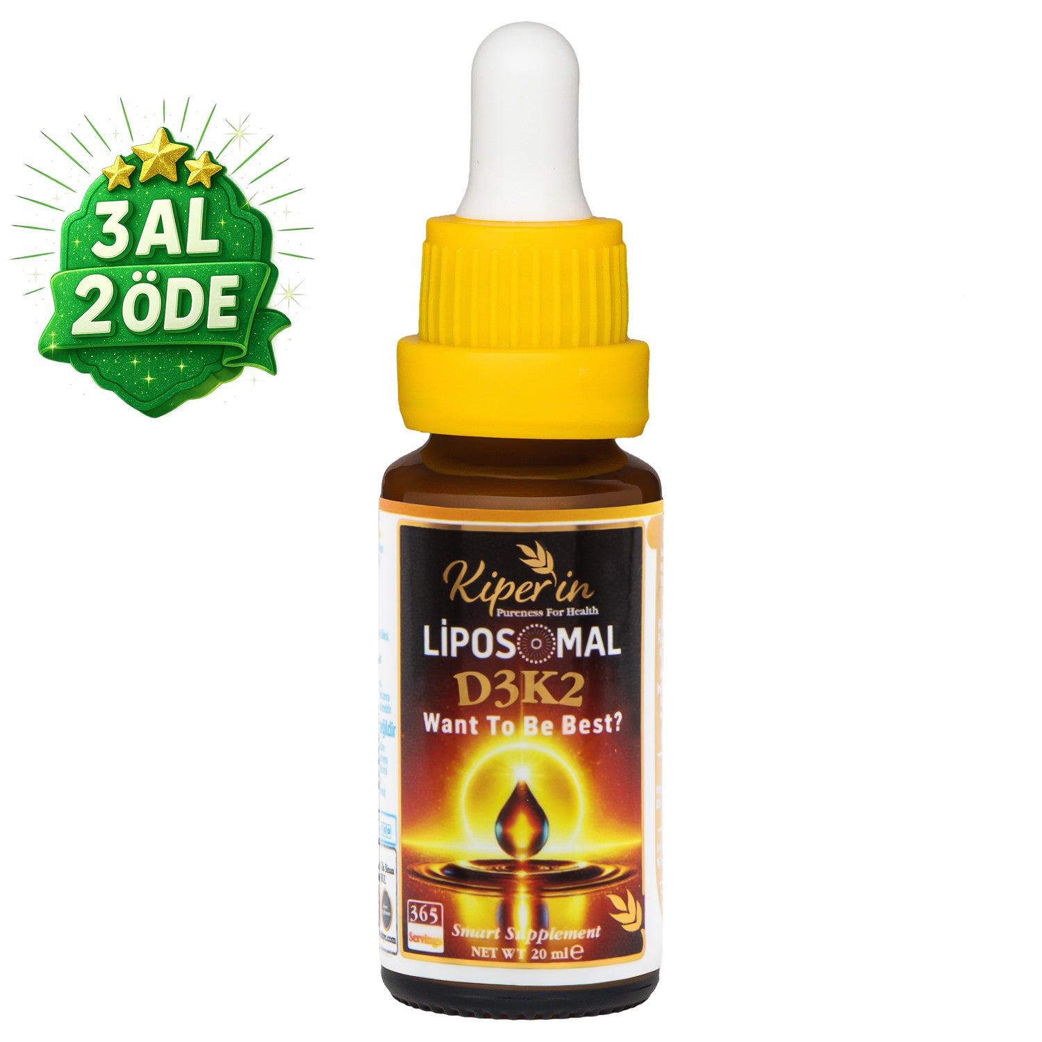 Kiperin Lipozomal D3 K2 Vitaminleri (MK4 ve MK7) & Çok Yüksek Biyoaktif (365 Günlük)