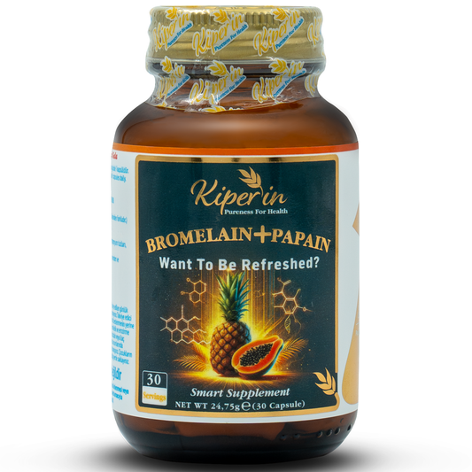Kiperin Bromelain(2500 Gdu) & Papain - Doğal Proteolitik Enzim (30Kapsül & 700mg)