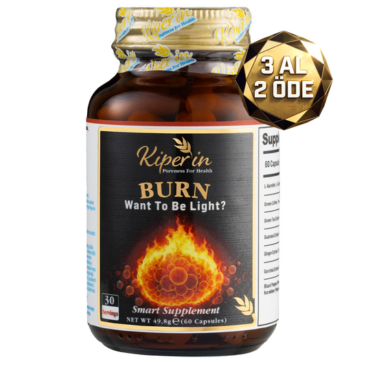 Kiperin Burn | L-Karnitin, Yeşil Çay, Guarana, Zencefil, Garsiniya, Kafein.. | 60 Kapsül