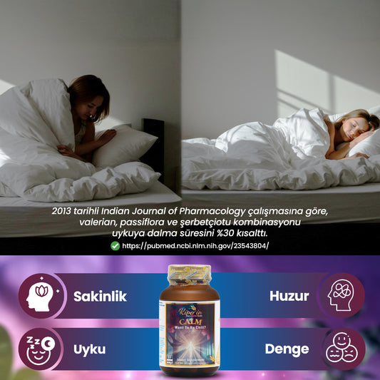 Kiperin Calm Passiflora, Safran, 5-HTP, Valerian, ... 9 İçerik (30 Günlük).