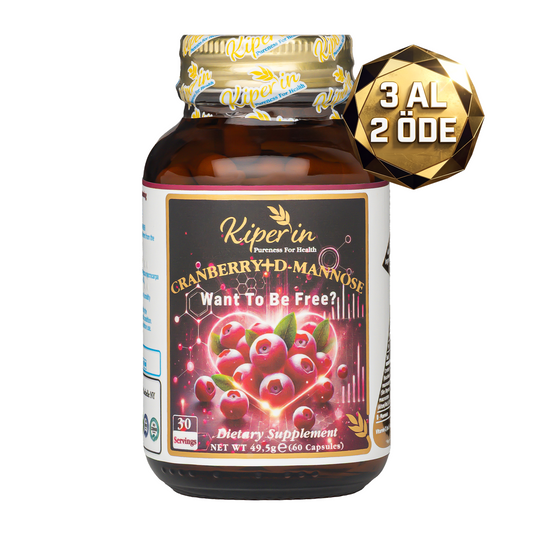 Kiperin Cranberry, D-Mannoz, C Vitamin (60Kapsül & 1400mg)