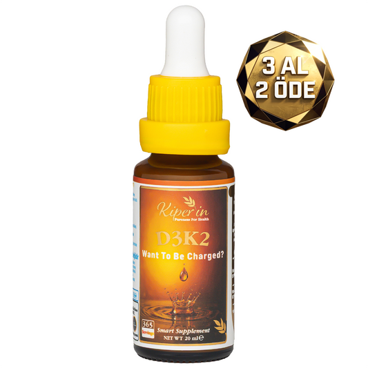 D3K2 | Vitamin D3 (1000 IU) & K2 (25mcg) | Kaliteli İçerik | Pureness For Health İlkesi | 365 Damla