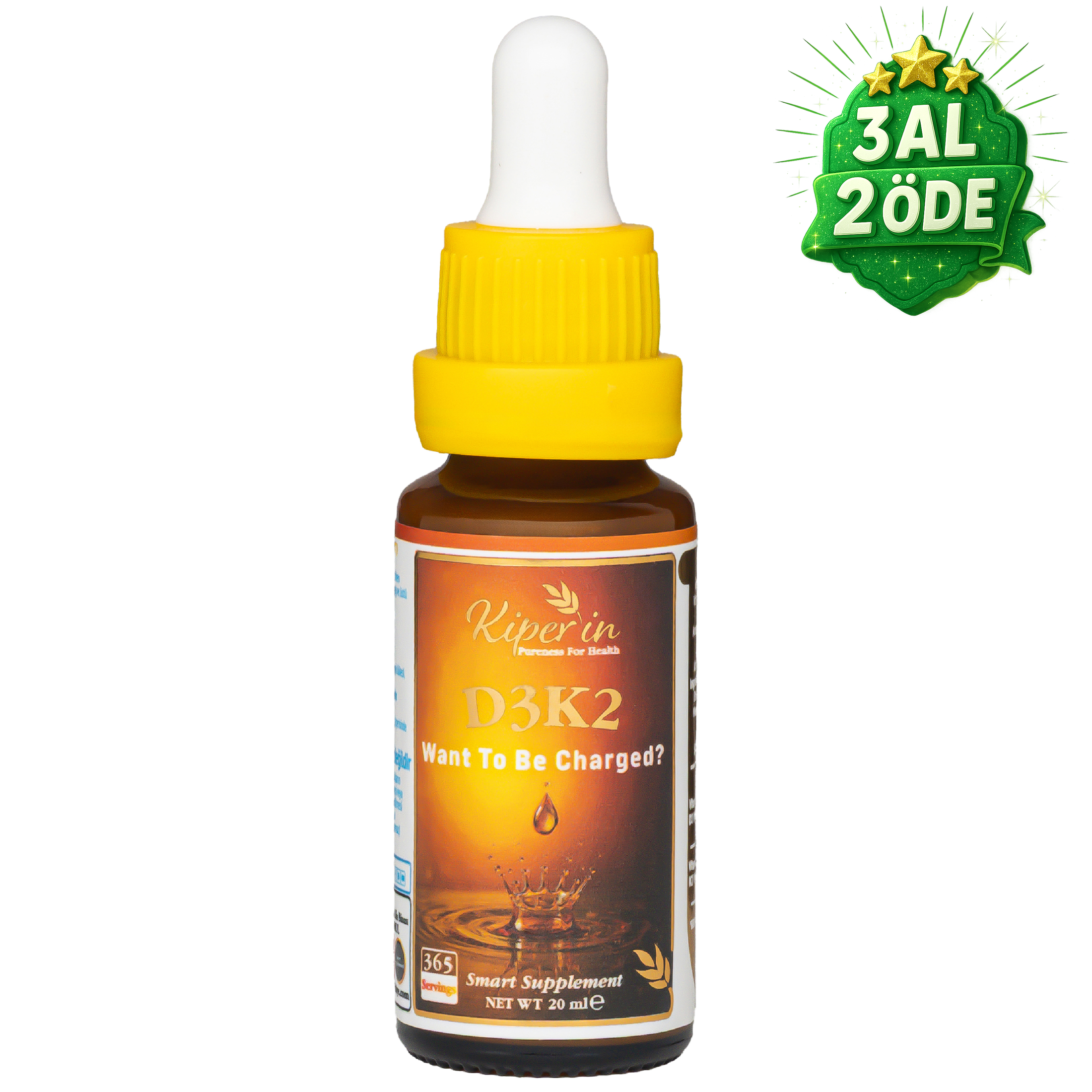 D3K2 | Vitamin D3 (1000 IU) & K2 (25mcg) | Kaliteli İçerik | Pureness For Health İlkesi | 365 Damla