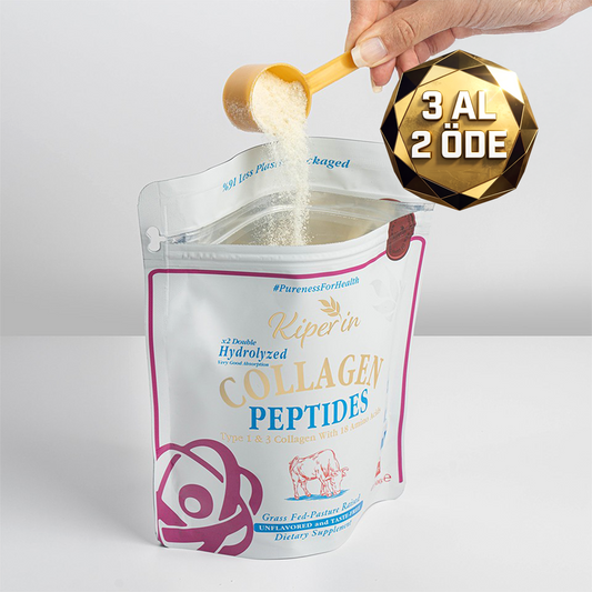 %100 Saf ve Doğal Yüksek Biyoaktif Çift Hidrolize Kolajen Peptitler içeren Diyet Takviyesi (300gr)