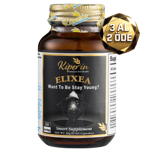 Kiperin Elixea ‘Longevity' | Resveratrol, Glutatyon, Koenzim Q10, NMN, NADH, PQQ..| 60 Kapsül