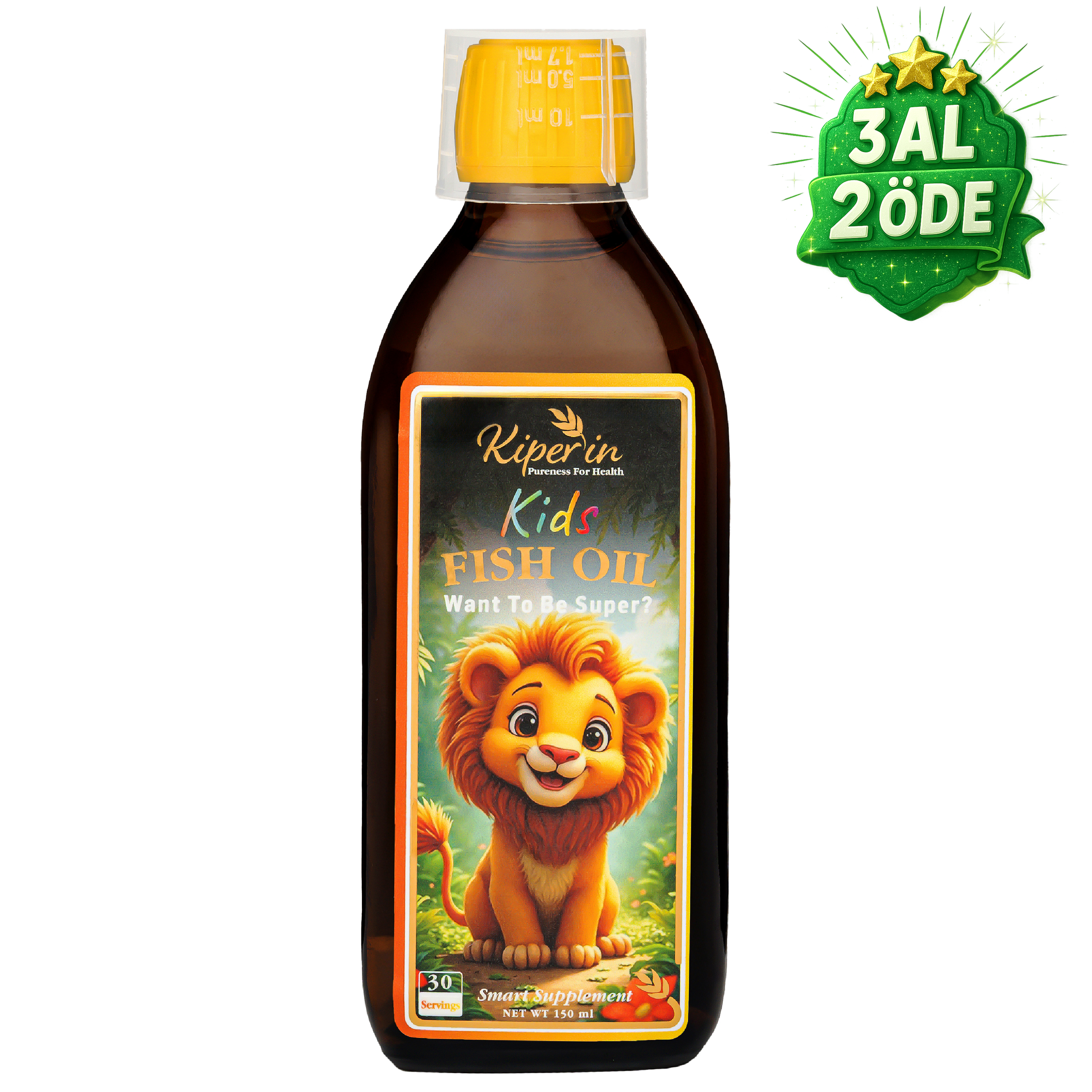Kids Fish Oil | Çocuk Özel | Yüksek Balık Yağı: 1800, Omega 3:1206mg, EPA:180mg, DHA:900mg | 150ml