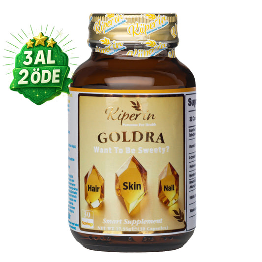 Kiperin Goldra | Cilt, Saç & Tırnak | Biotin, Keratin, Üzüm Çekirdeği, Hyaluronik Asit.. | 30 Kapsül