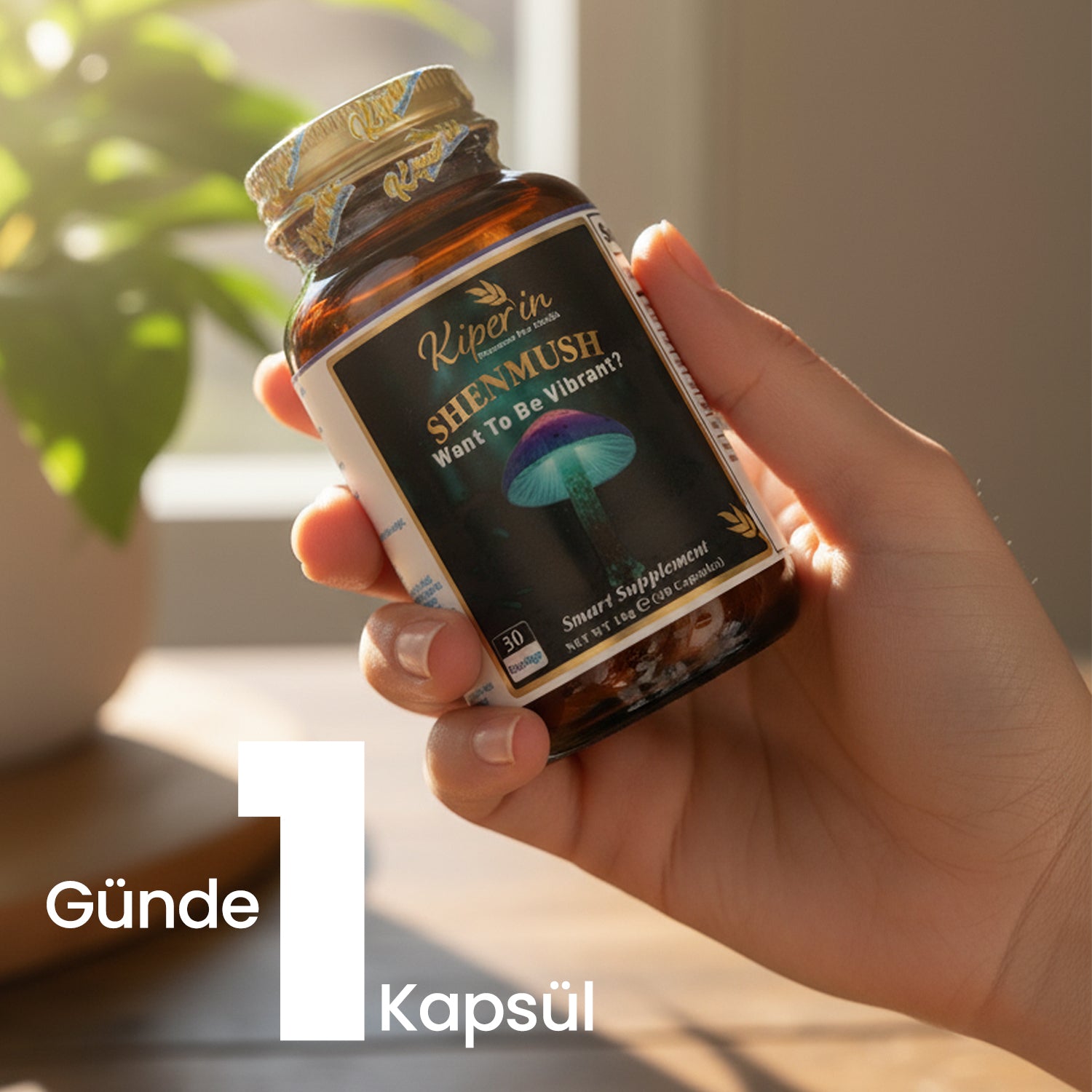 Kiperin Shenmush | Mushroom Complex | AHCC, Reishi, Shiitake, Lions's Mane, Agaricus.. | 30 Kapsül