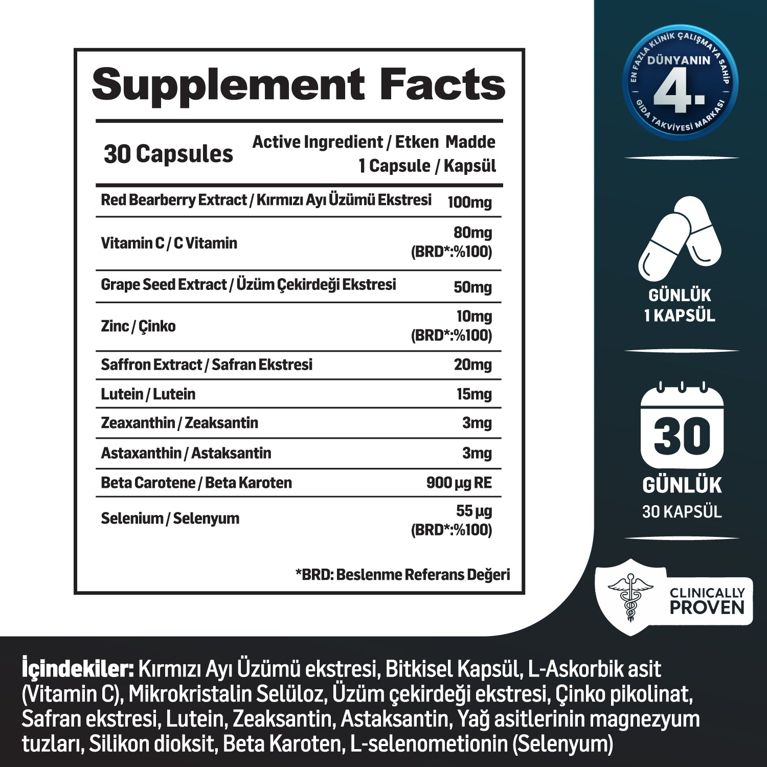 Kiperin Vision | Çinko, Selenyum, Astaksantin, Lutein, Safran.. | 30 Günlük