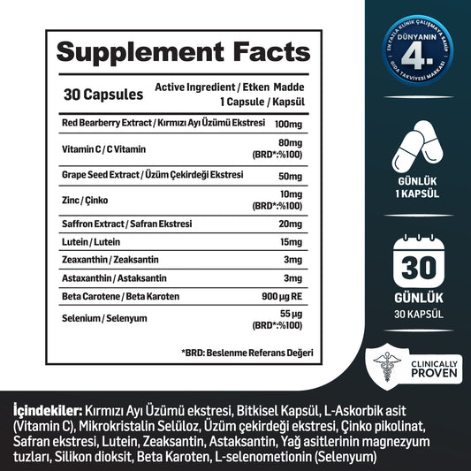 Kiperin Vision | Çinko, Selenyum, Astaksantin, Lutein, Safran.. | 30 Günlük
