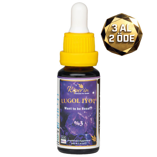 Kiperin Lugol İyot | %3 İyot & %6 Potasyum İyodür | Kaliteli İçerik | Pureness For Health İlkesi | 365 Damla