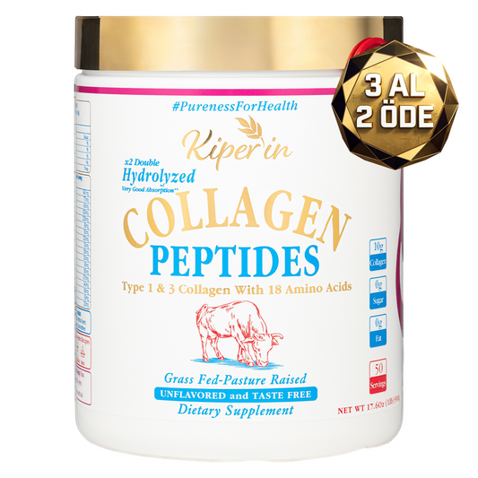 Kiperin Collagen Classic (500gr) %100 Saf ve Doğal Yüksek Biyoaktif Çift Hidrolize Kolajen Peptitleri içeren Takviye Edici Gıda
