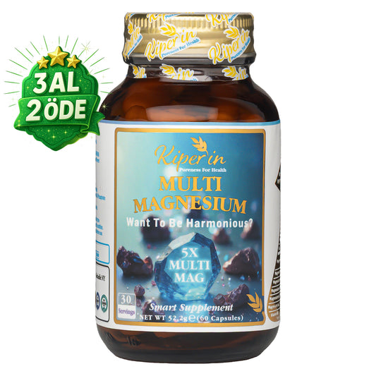 Kiperin 5x Çoklu Magnezyum (Taurat, Bisglisinat, Malat, Sitrat, L-Treonat) 60 Kapsül