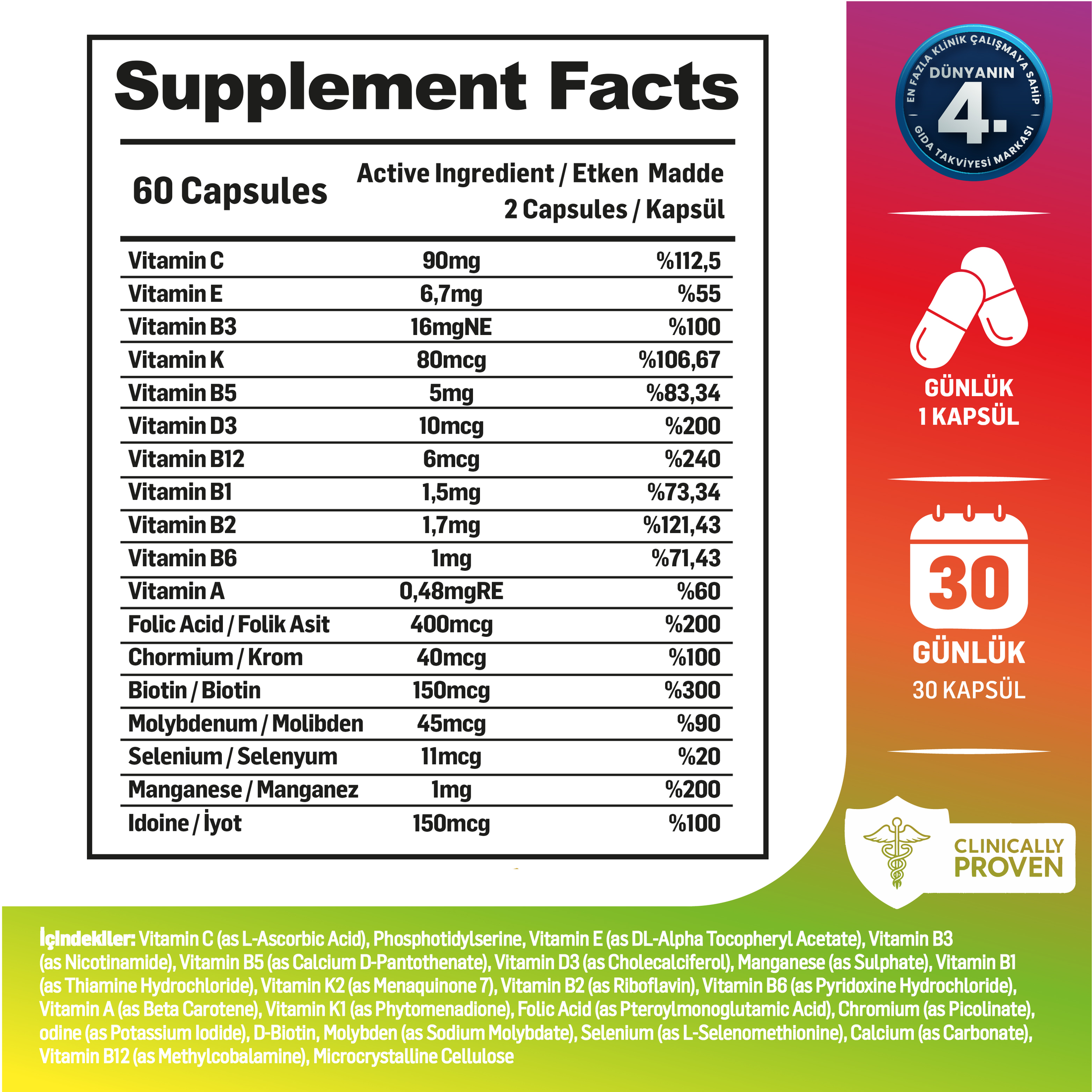 Kiperin Lipozomal Multivitamin Takviyesi: 13 Vitamin & 6 Mineral