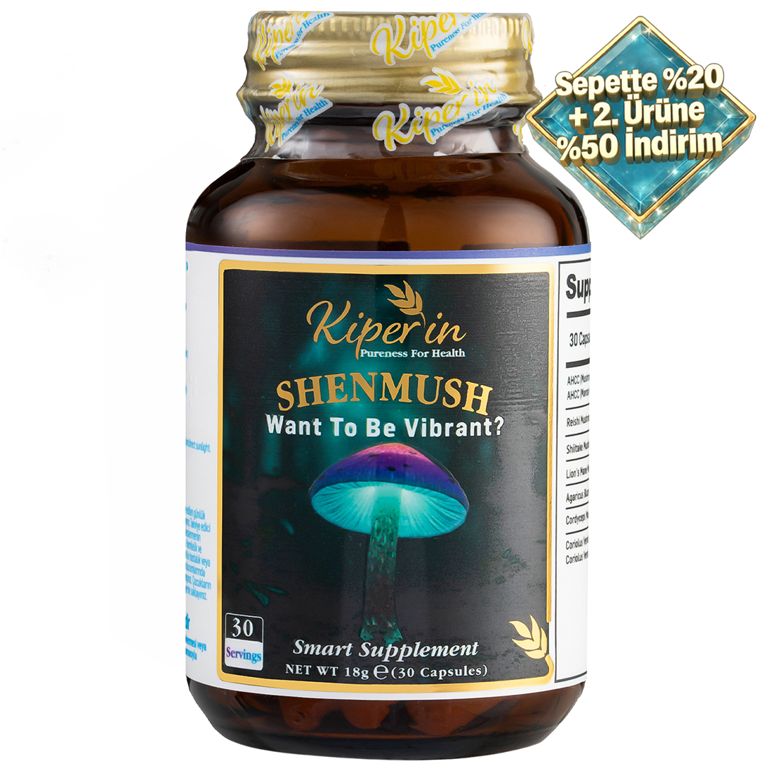 Kiperin Shenmush | Mushroom Complex | AHCC, Reishi, Shiitake, Lions's Mane, Agaricus.. | 30 Kapsül