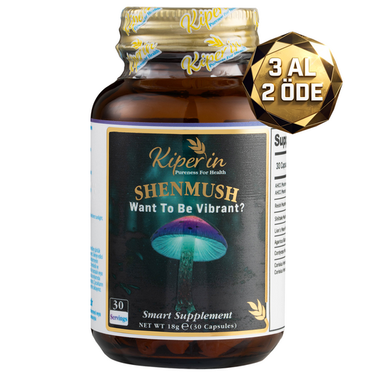 Kiperin Shenmush | Mushroom Complex | AHCC, Reishi, Shiitake, Lions's Mane, Agaricus.. | 30 Kapsül