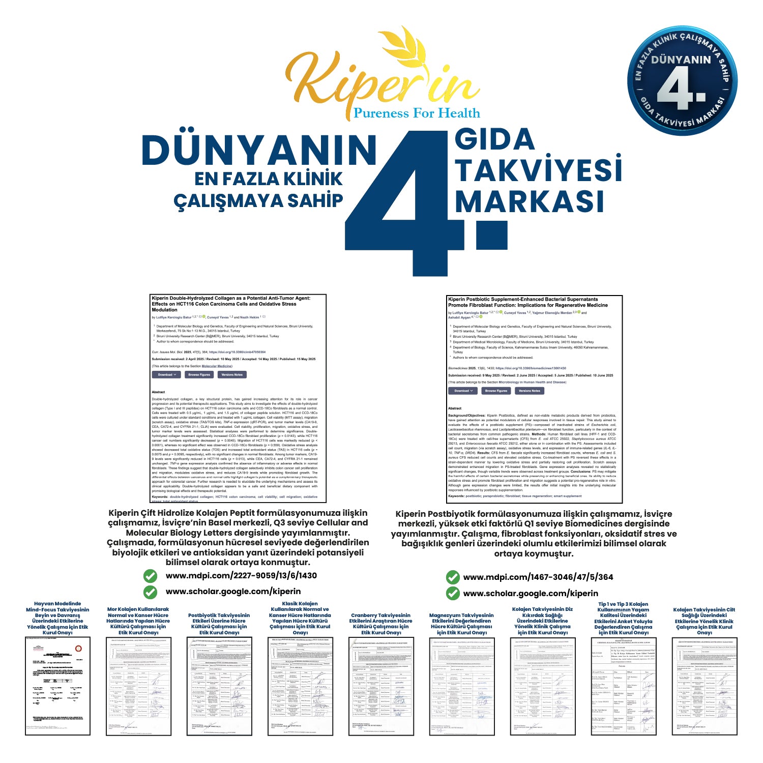Kiperin Collagen Classic (500gr) %100 Saf ve Doğal Yüksek Biyoaktif Çift Hidrolize Kolajen Peptitleri içeren Takviye Edici Gıda